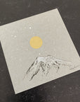 Mt. Baker Inspired Snowy Mountain and Moon with Little Dipper - Grey and Gold Collection