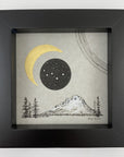 Moon, Cassiopeia and Mt. Hood (and star trails) - Grey and Gold Collection