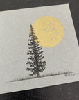 Centered Tree and Solo Moon - Grey and Gold Collection