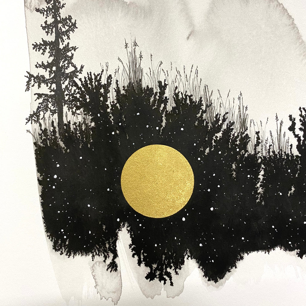 Beauty in the Upside Down 71 - Wildflower Forest - Original Drawing - 9”x12”