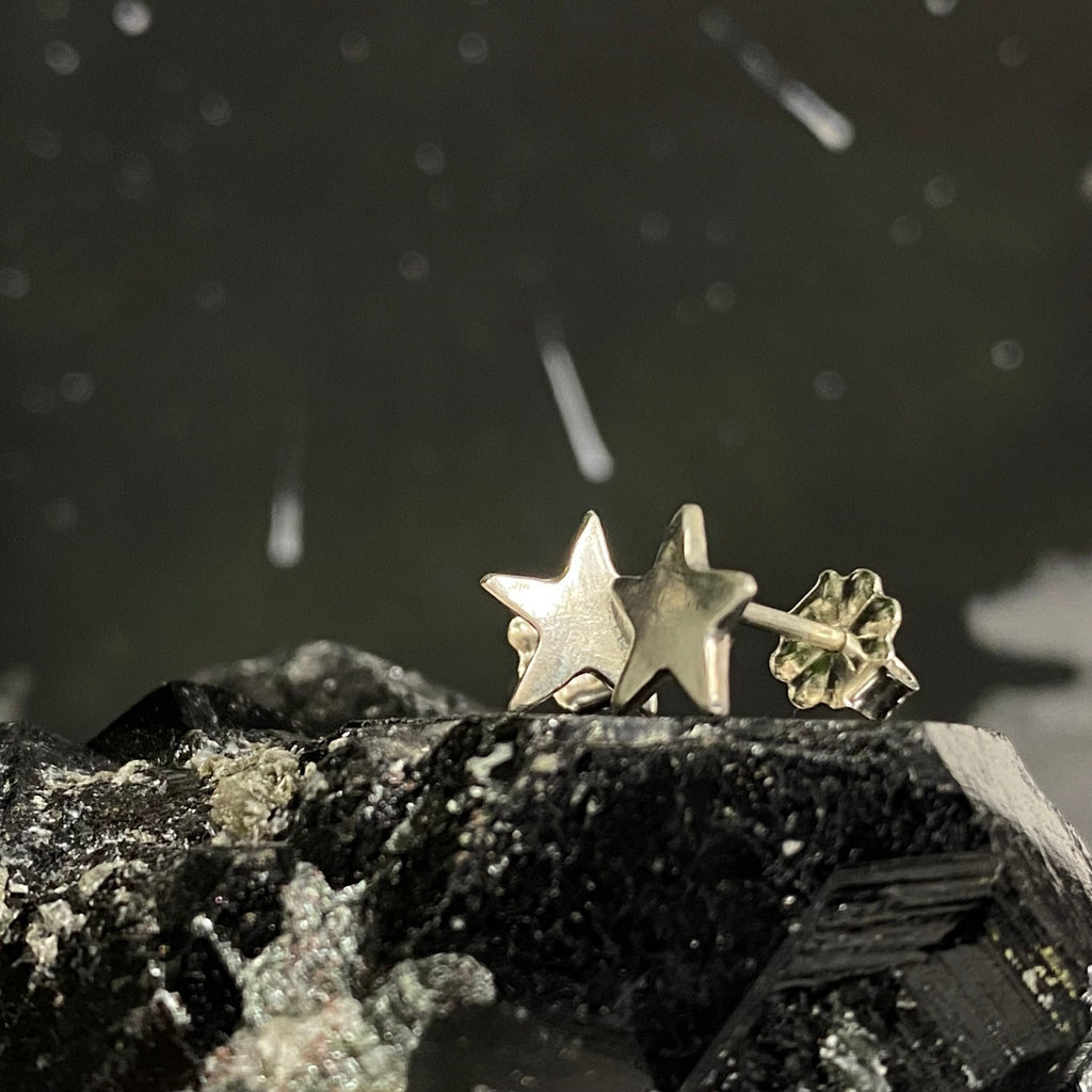Lightly Textured Star Post Earrings in Sterling Silver - Ready to Ship