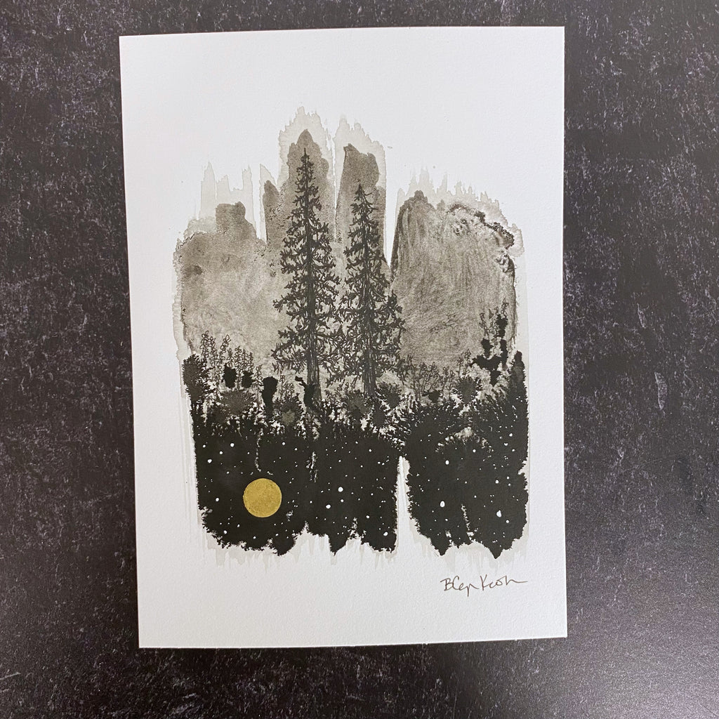 Beauty in the Upside Down 9 - In the Garden - Original Drawing - 5" x 7"