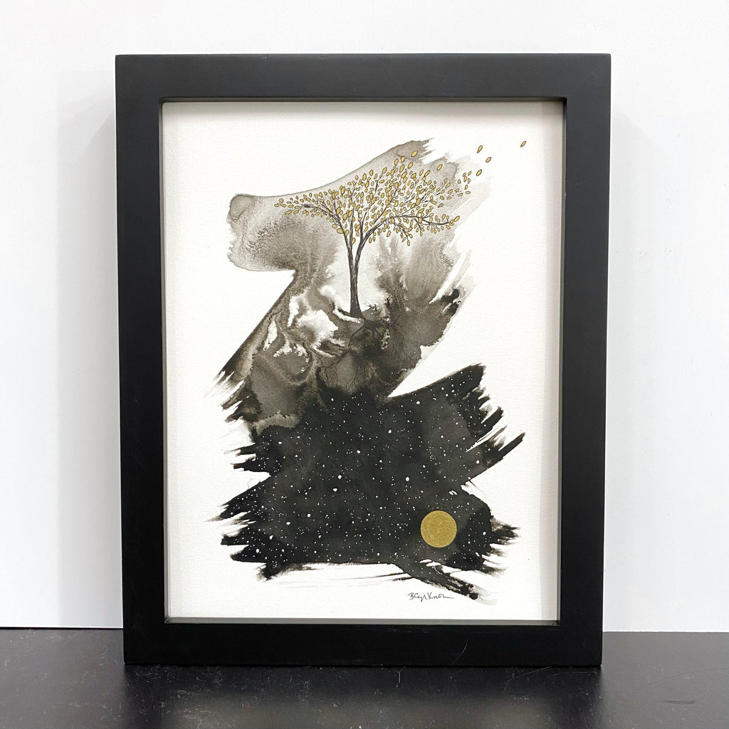 Beauty in the Upside Down 18 - Stretching Tree - Original Drawing - 8.5" x 11"