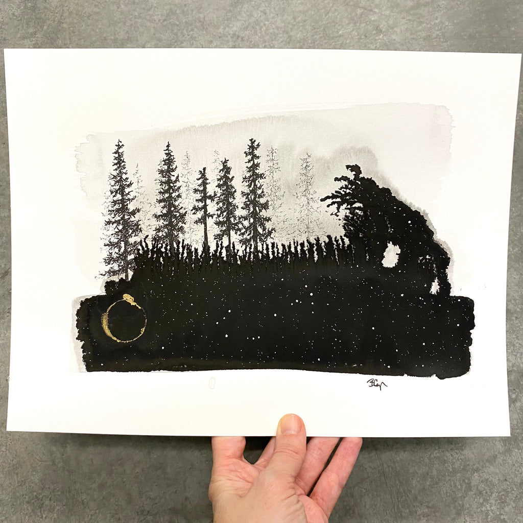 Beauty in the Upside Down 70 - Scorpio Eclipse - Original Drawing - 9”x12”