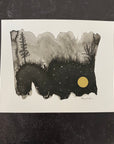 Beauty in the Upside Down 43 - Tilting Tree and Auriga constellation - Original Drawing - 8”x10”