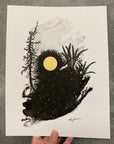 Beauty in the Upside Down 48 - A winding tree and ferns - Original Drawing - 8.5”x11”
