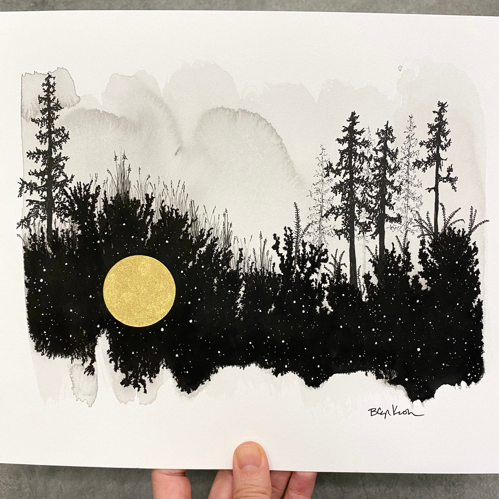 Beauty in the Upside Down 71 - Wildflower Forest - Original Drawing - 9”x12”