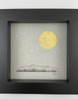 Lyra, Full Moon and a Grassy Mountain Horizon - Grey and Gold Collection