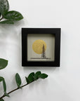Large Full Moon in a Field with Solo Tree - Grey and Gold Collection