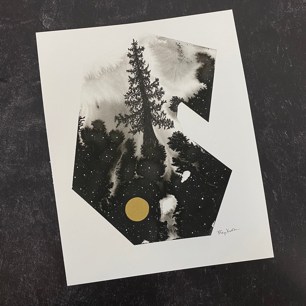 Beauty in the Upside Down 42 - Thick Tree - Original Drawing - 8”x10”