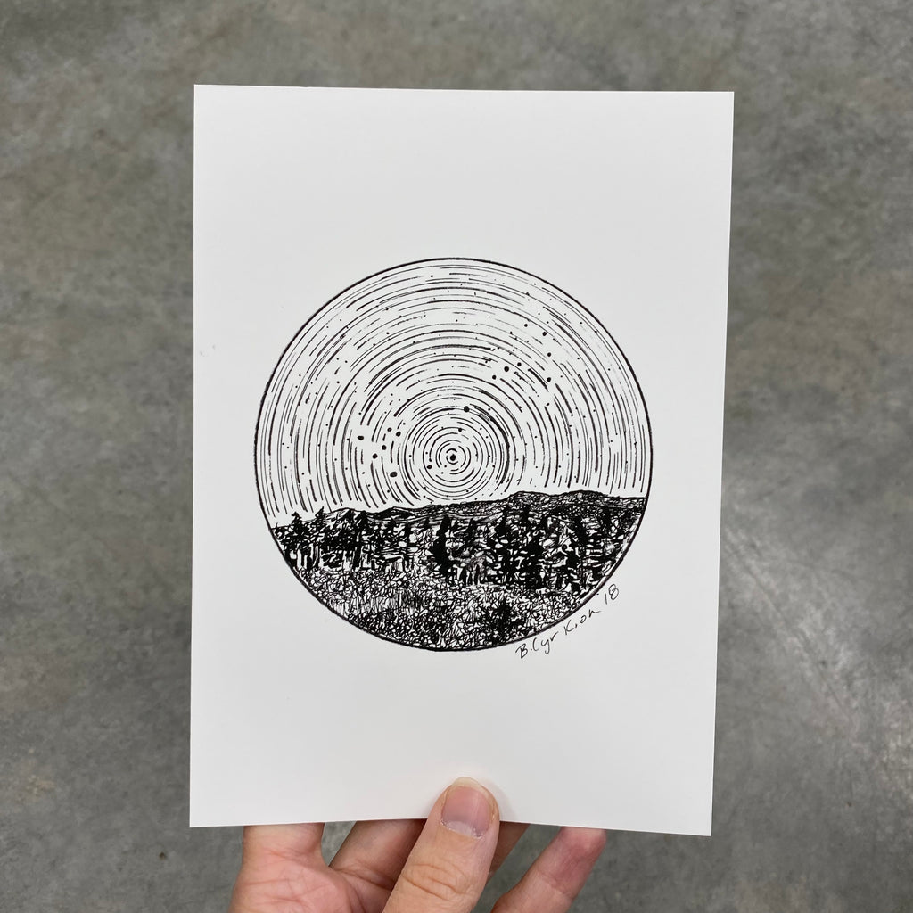 Scorpio Constellation Star Trail Drawing #2 - Pen and Ink Drawing Print