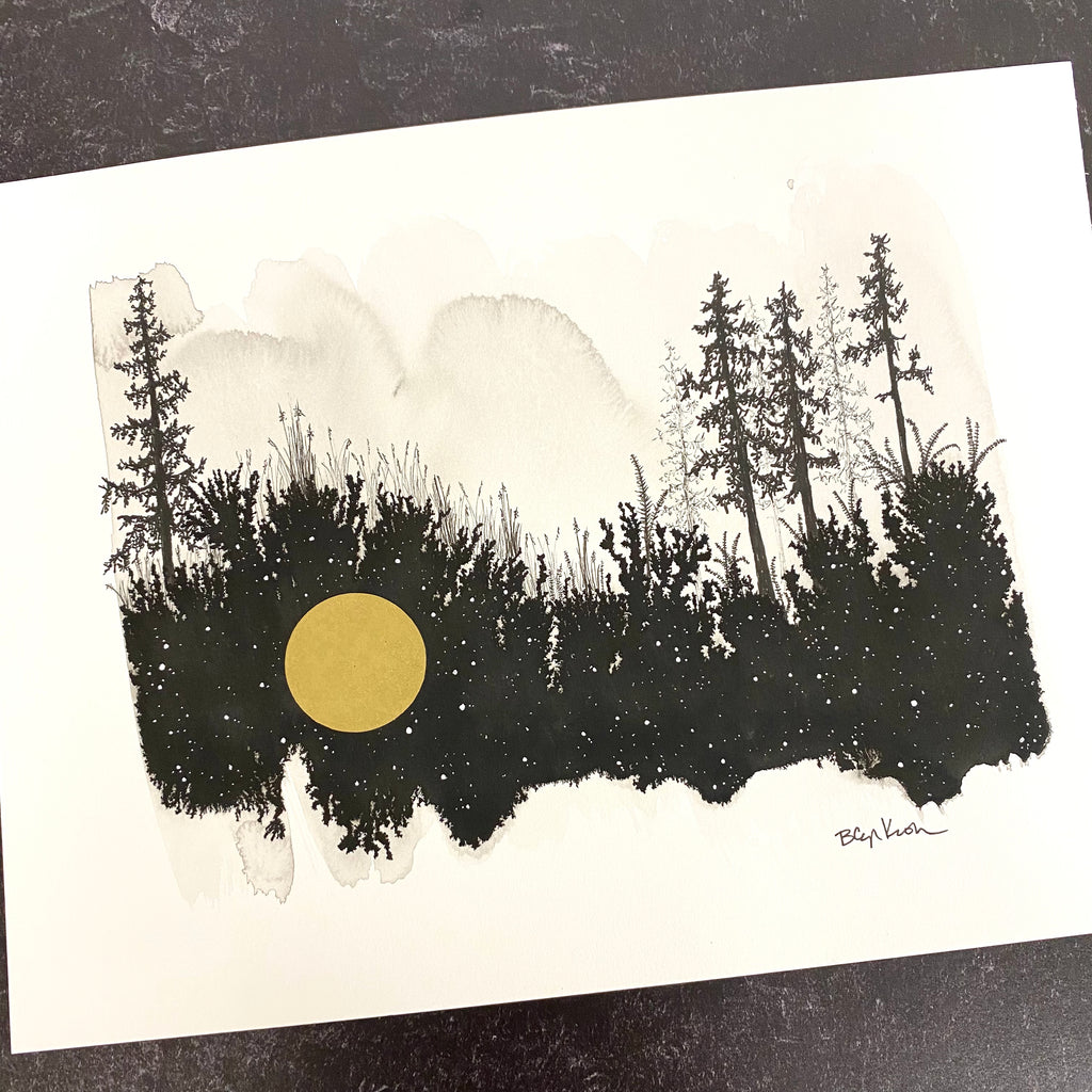 Beauty in the Upside Down 71 - Wildflower Forest - Original Drawing - 9”x12”