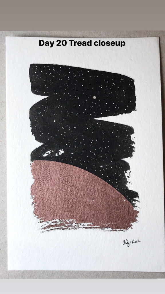 inktober days 19 and 20 - sling and tread - set of 2 original drawings - 4” x 6” - ready to ship - Beth Cyr Handmade Jewelry