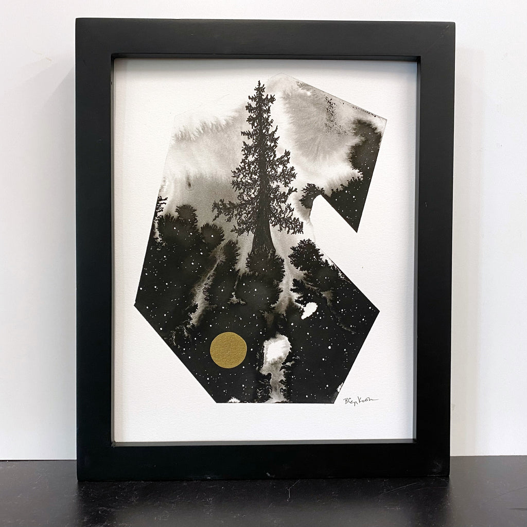 Beauty in the Upside Down 42 - Thick Tree - Original Drawing - 8”x10”