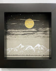 Snowy Mountain and a Cloudy Night Sky - Grey and Gold Collection