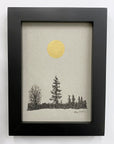 Winter Evening Full Moon - Grey and Gold Collection