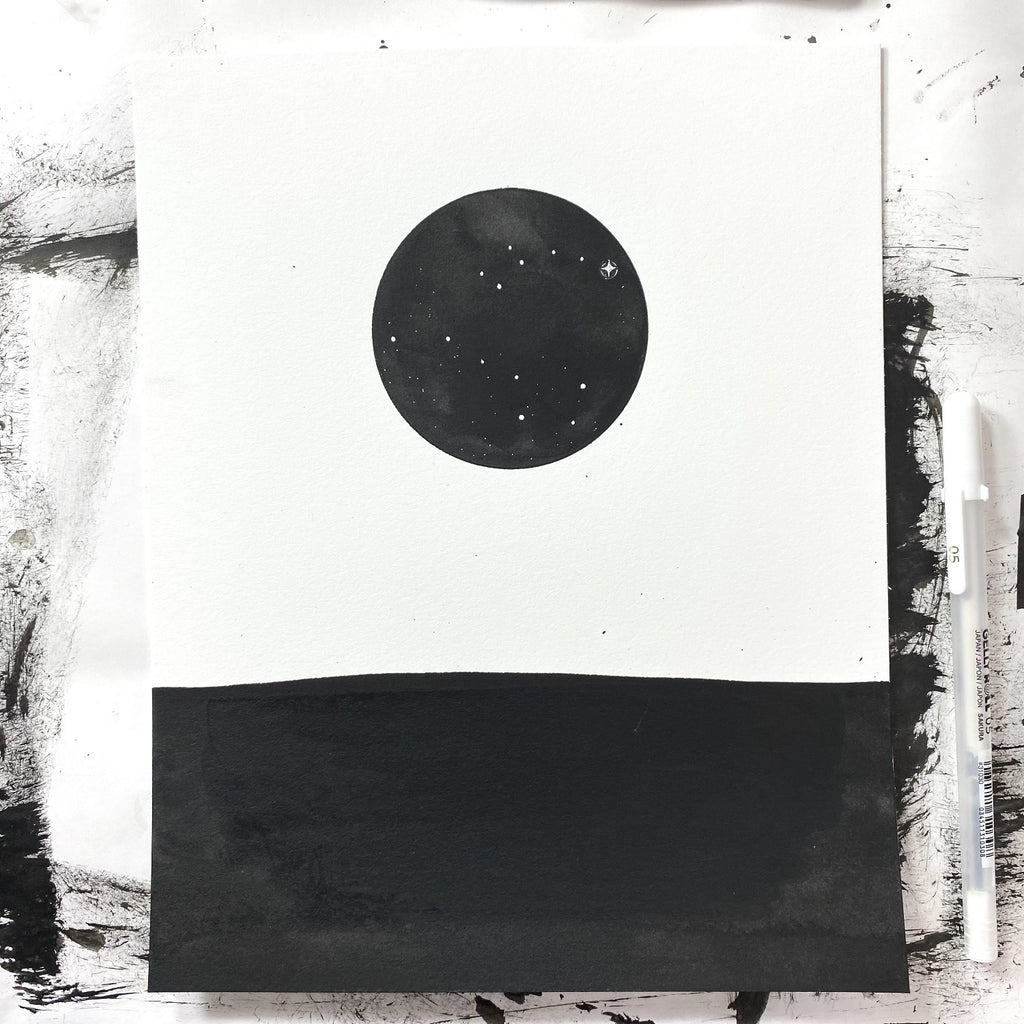 Compass - Original Art - Inktober 2021 - Day 16 - pen and ink drawing