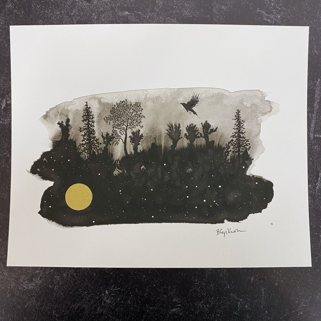 Beauty in the Upside Down 3 - Flying Free - Original Drawing - 8”x10”