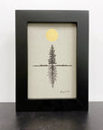 Full moon, tree and roots - Grey and Gold Collection