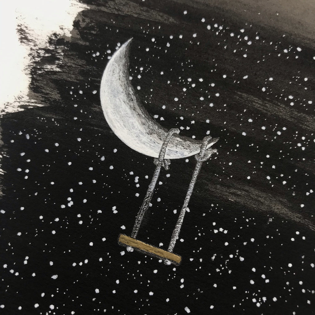 inktober day 9 - swing - original drawing - 6” x 8” - ready to ship - Beth Cyr Handmade Jewelry