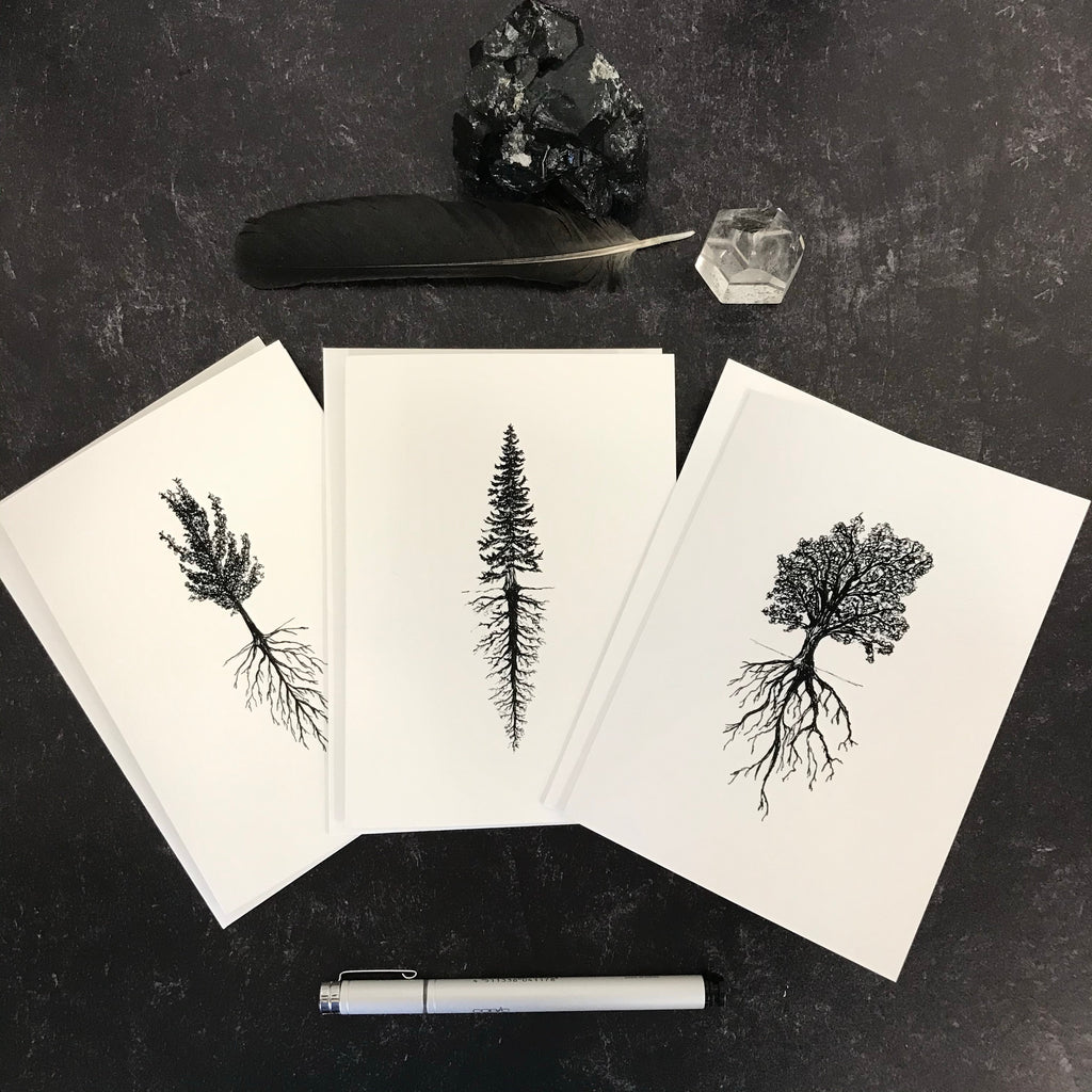 Tree and Root Notecard Set - card size 4.5 x 6.25 - ready to ship