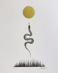 Slither - Art Print - hand embellished print - Print to Order