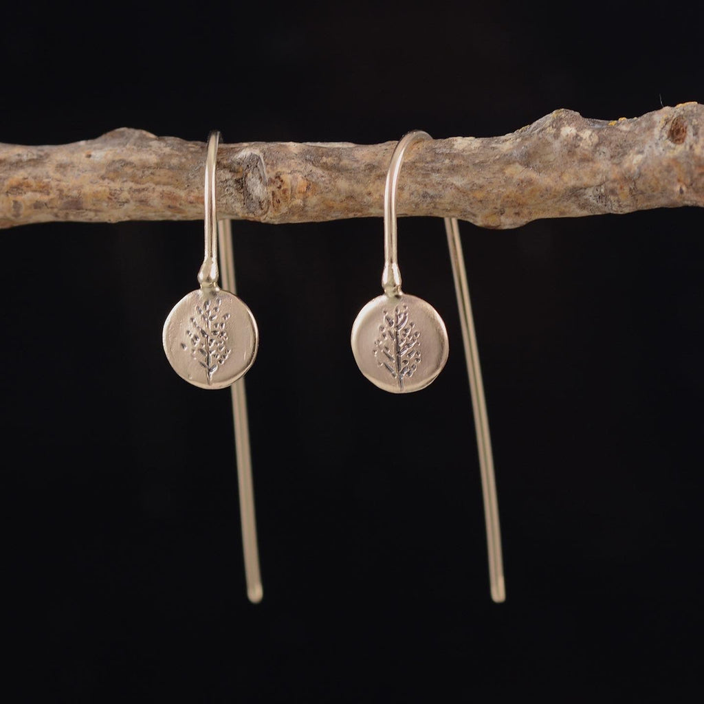 Reserved - Custom Request - Tiny Deciduous Tree Earrings - 14k Rose Gold - Ready to Ship