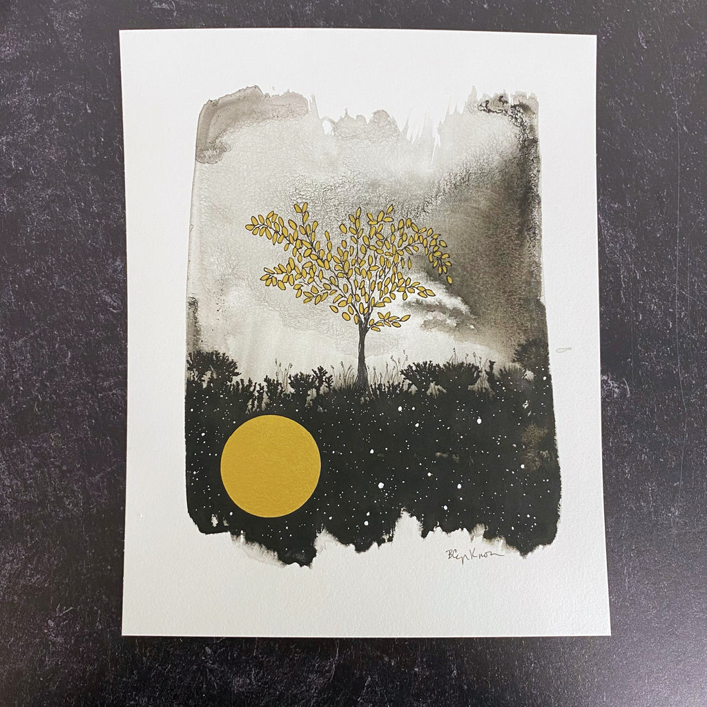 Beauty in the Upside Down 25 - Solstice Tree - Original Drawing - 8" x 10"