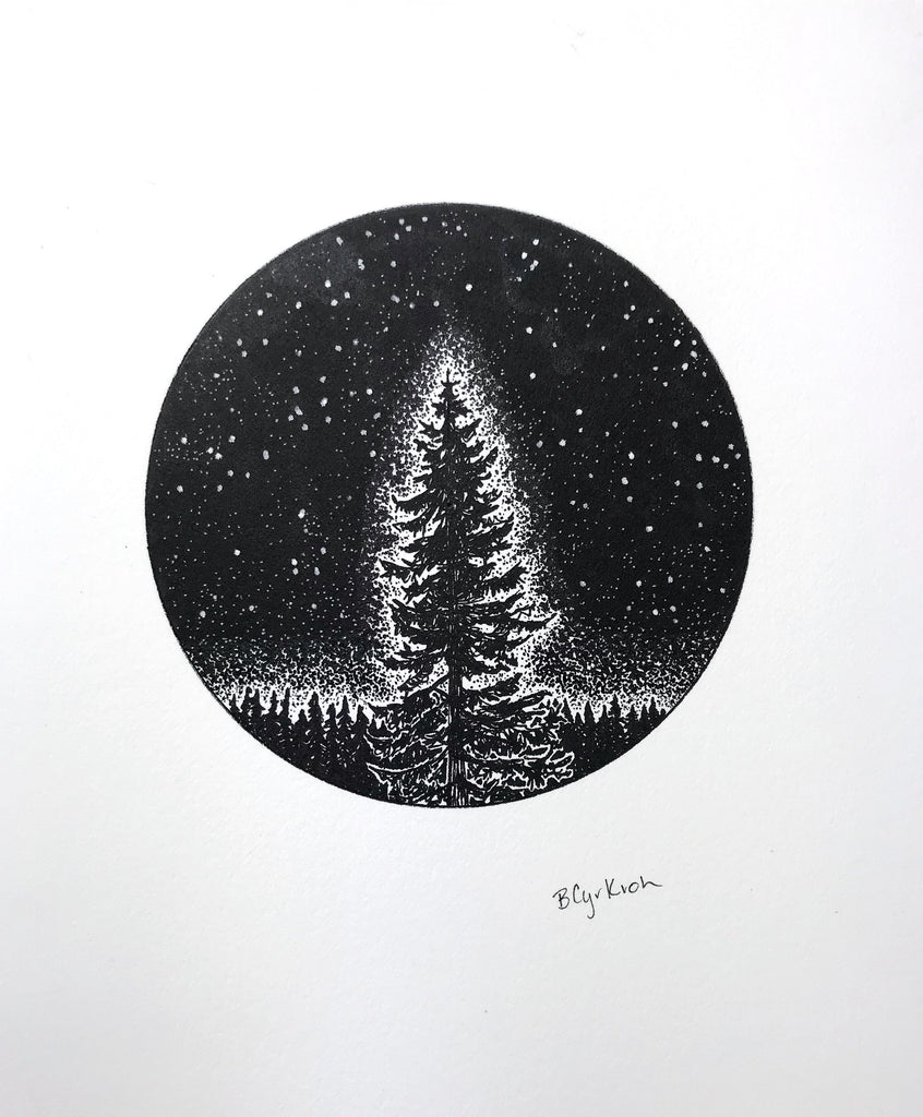 inktober day 7 - enchanted - original drawing - 6” x 8” - ready to ship - Beth Cyr Handmade Jewelry