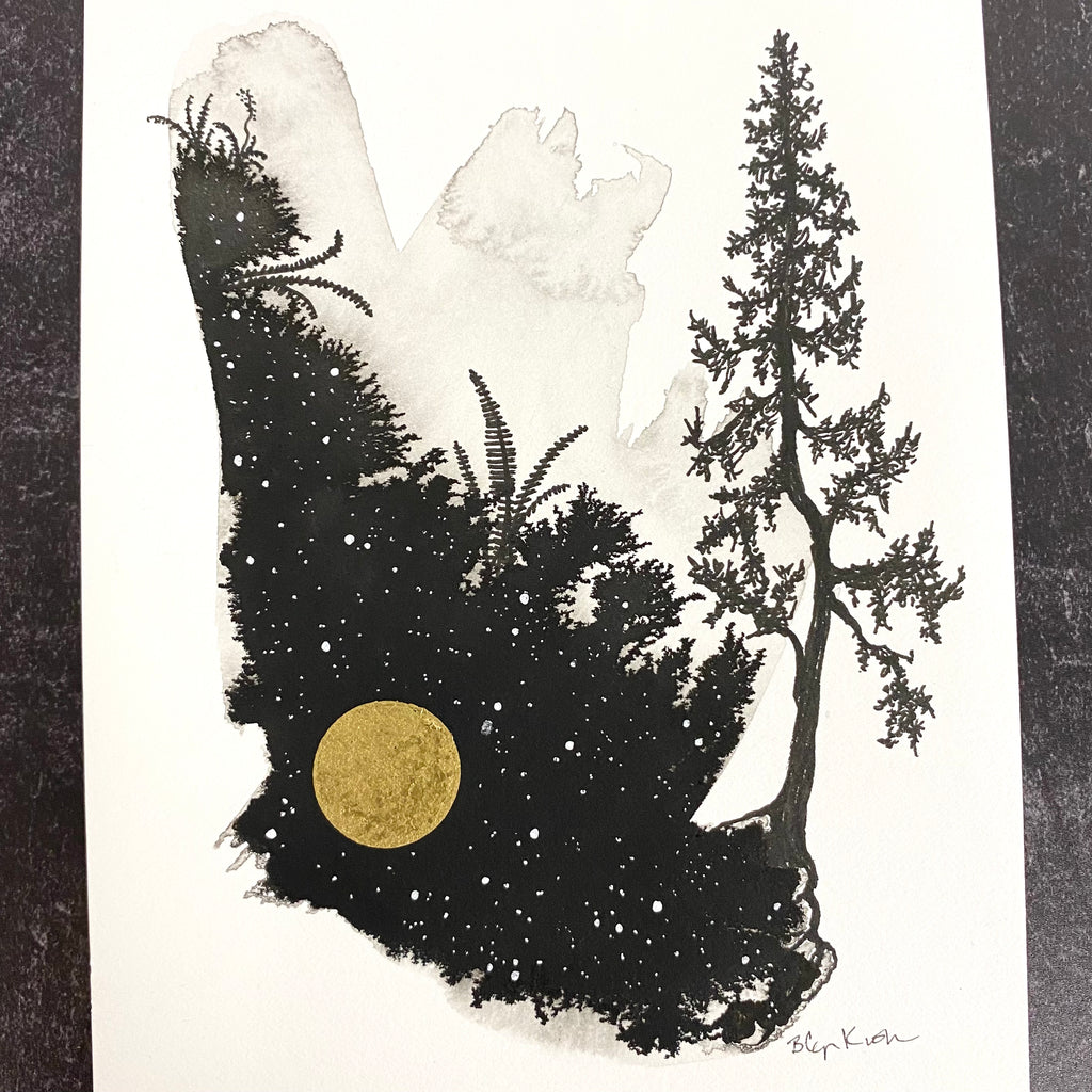 Beauty in the Upside Down 58 - Grow Anywhere - Original Drawing - 5”x7”