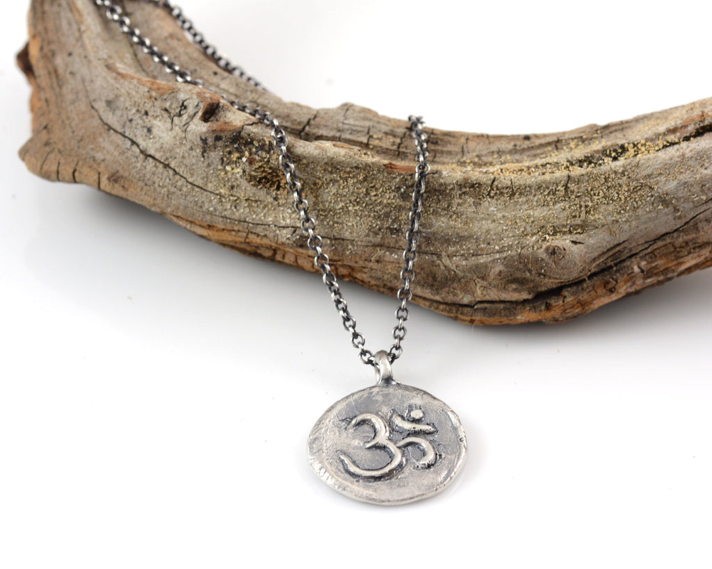 Sterling Silver Om Pendant - (large om design) - Ready to Ship - Beth Cyr Handmade Jewelry