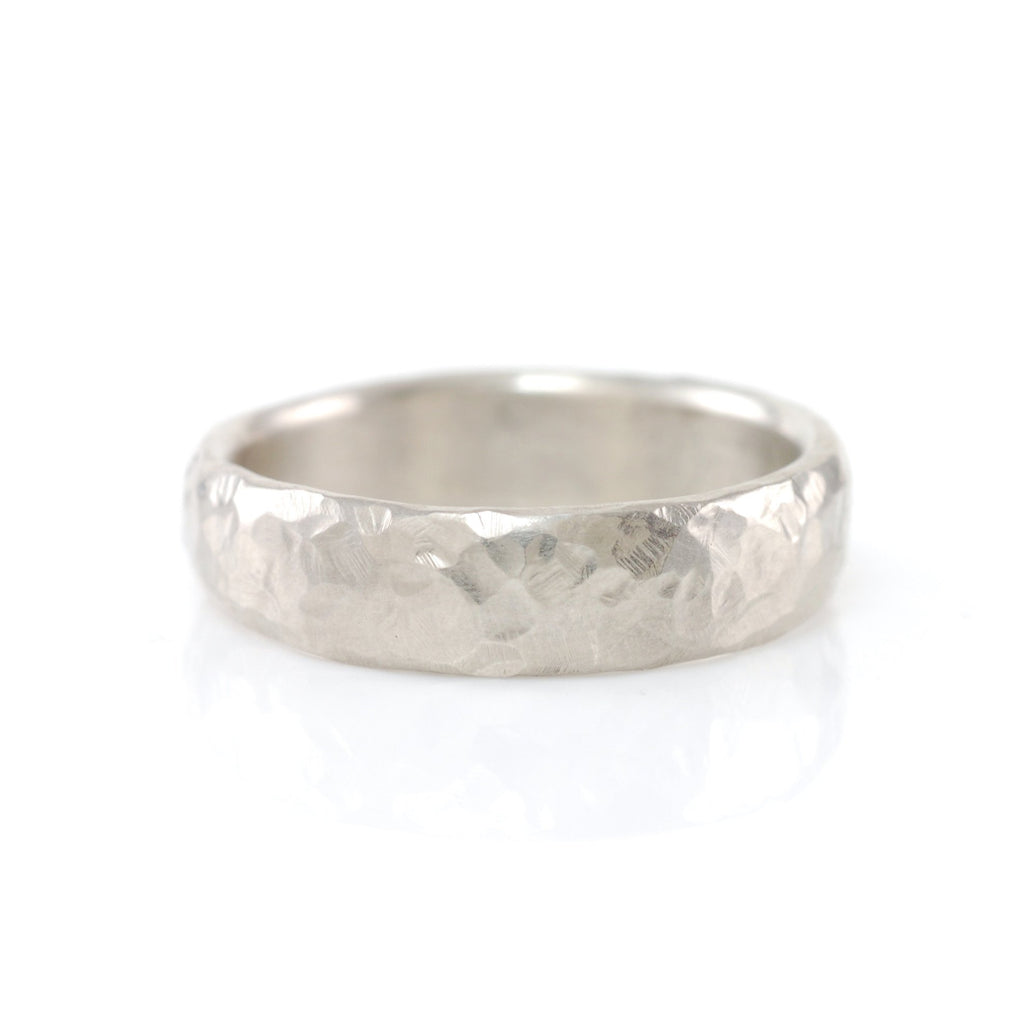 Love Rocks Hammered Ring in Palladium Silver Alloy - Size 3 1/2 - Ready to Ship - Beth Cyr Handmade Jewelry