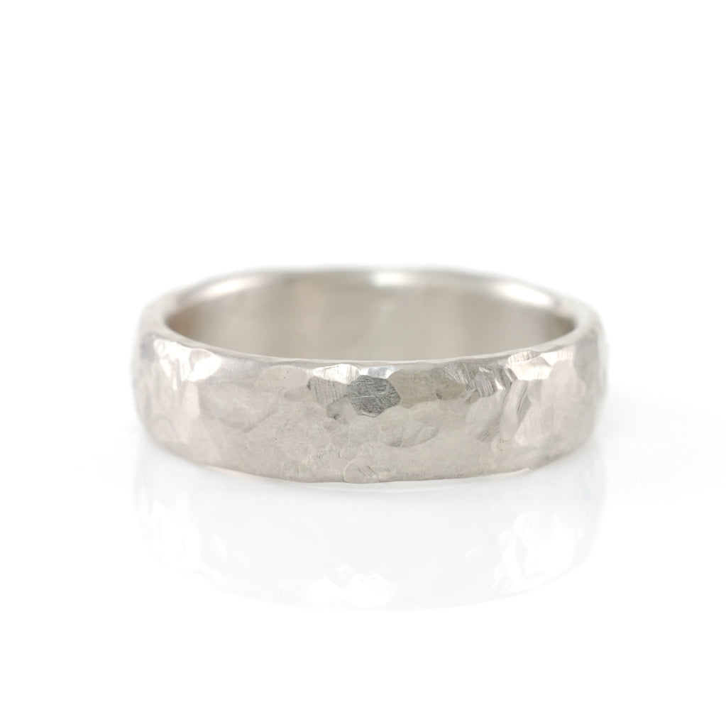 Love Rocks Hammered Ring in Palladium Silver Alloy - Size 3 1/2 - Ready to Ship - Beth Cyr Handmade Jewelry