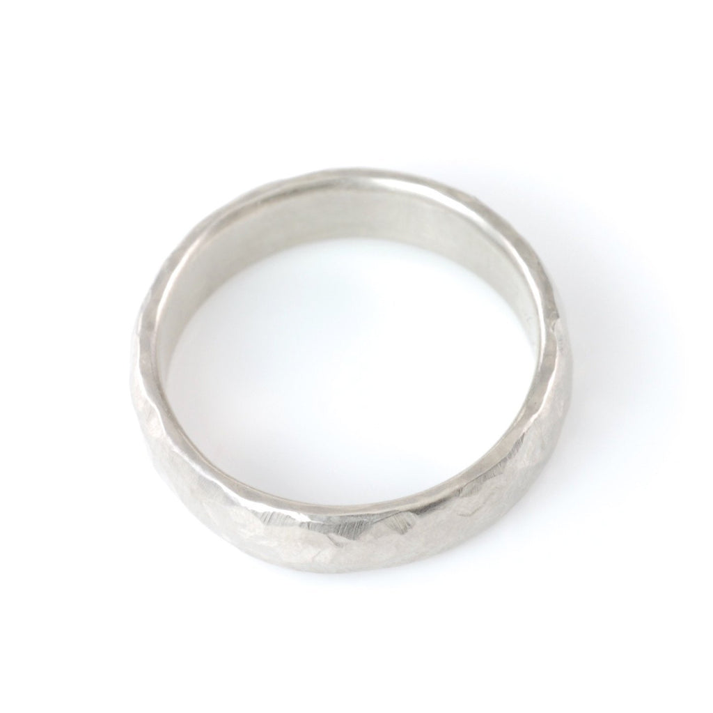 Love Rocks Hammered Ring in Palladium Silver Alloy - Size 3 1/2 - Ready to Ship - Beth Cyr Handmade Jewelry