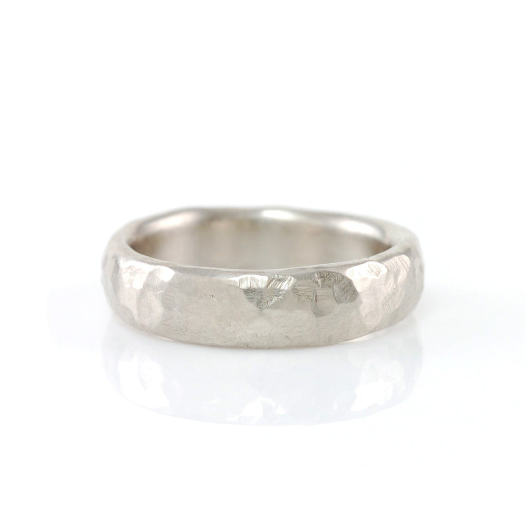 Love Rocks Hammered Ring in Palladium Silver Alloy - Size 7 3/4 - Ready to Ship - Beth Cyr Handmade Jewelry