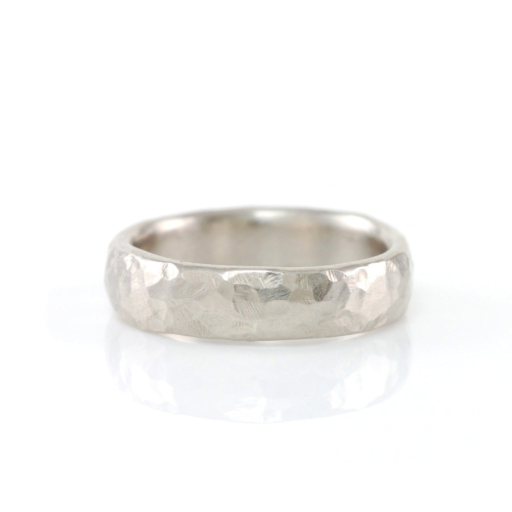 Love Rocks Hammered Ring in Palladium Silver Alloy - Size 7 3/4 - Ready to Ship - Beth Cyr Handmade Jewelry