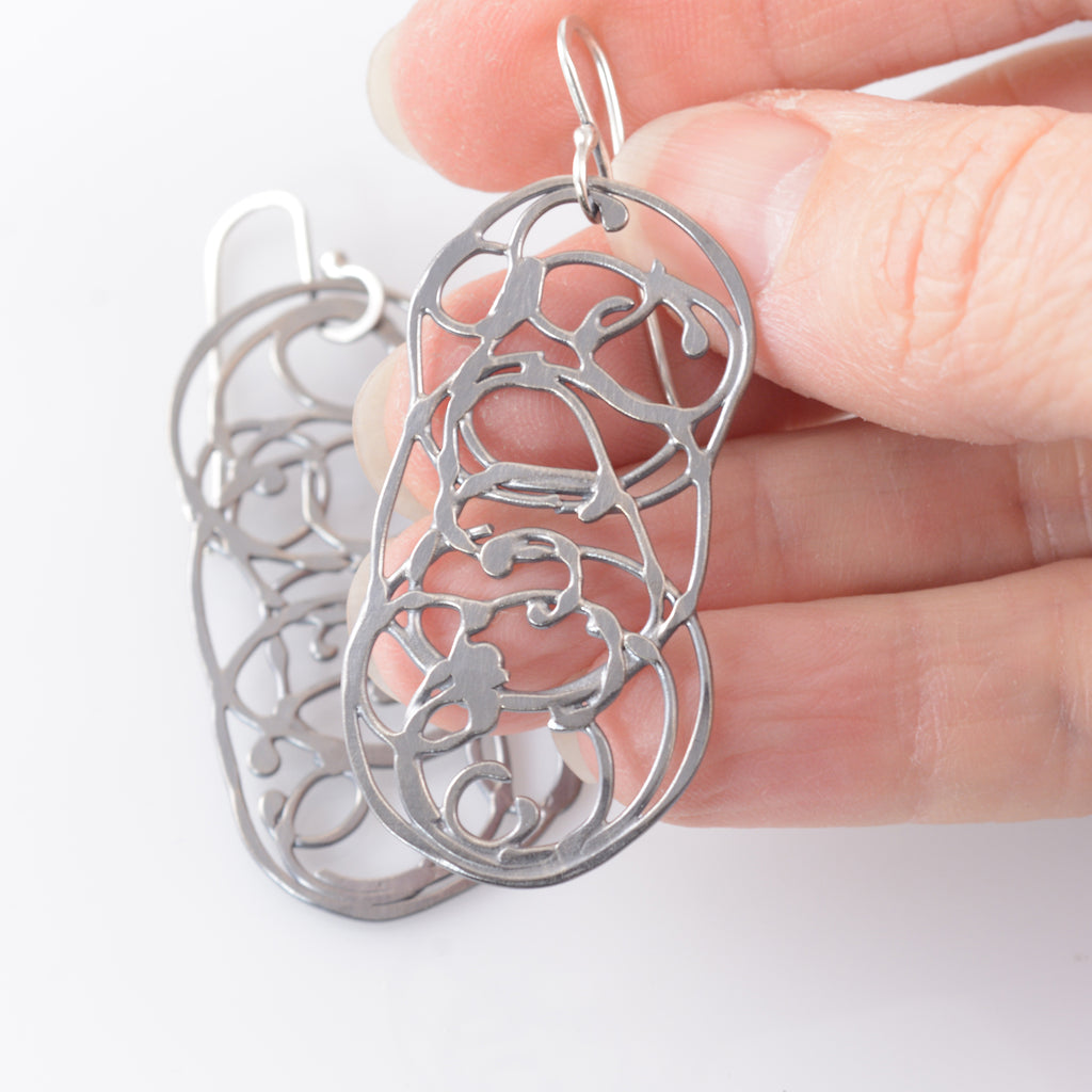 Oval Vine Earrings - Size Mediumish - Ready to Ship