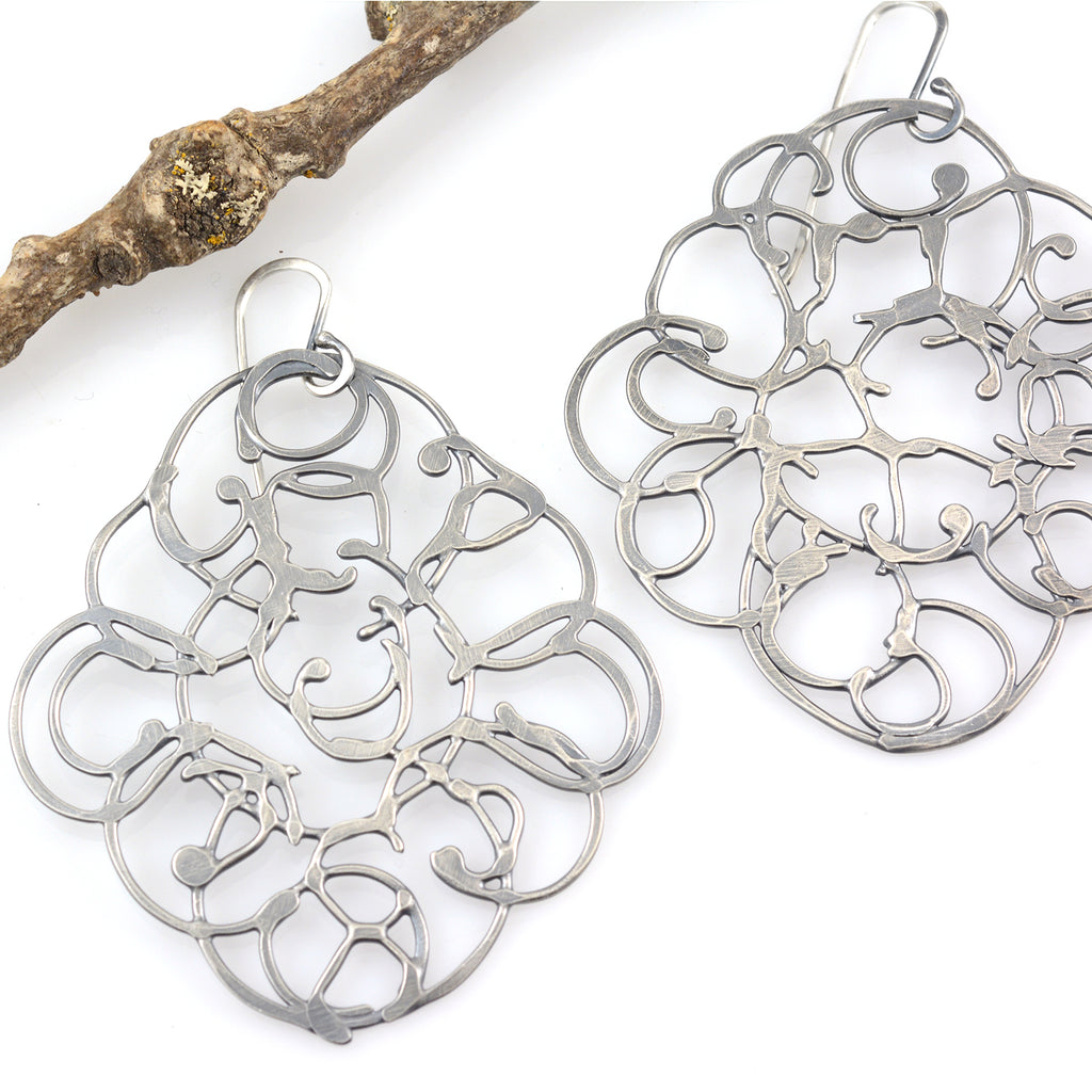 Organic Vine Earrings - Size Medium - Ready to Ship