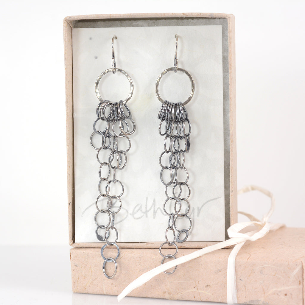 Medium Jellyfish Sterling Silver Earrings - Ready to Ship