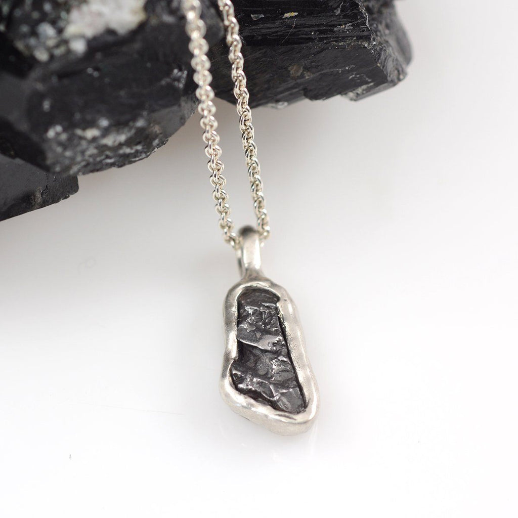 Meteorite Pendant in Sterling Silver - Ready to Ship - Beth Cyr Handmade Jewelry
