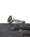 Single Meteorite Ring in Palladium Sterling Silver - size 3.75 - Ready to Ship - Beth Cyr Handmade Jewelry