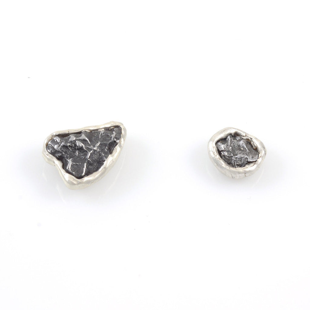 Reserved Custom Order - Meteorite Tie Magnets in Sterling Silver - Ready to Ship - Beth Cyr Handmade Jewelry