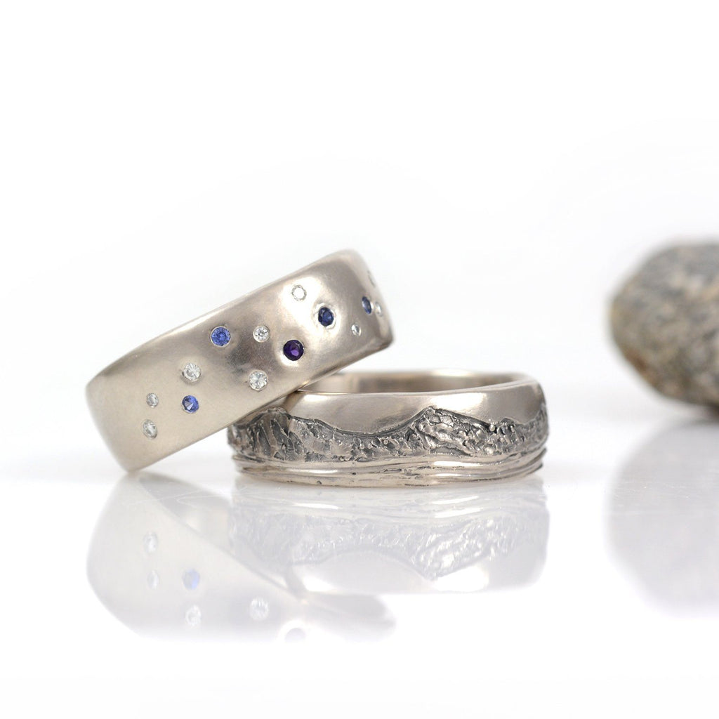 Custom Order Final Payment for Chris - Scattered Star and Mountain and Sea Ring Set - Beth Cyr Handmade Jewelry