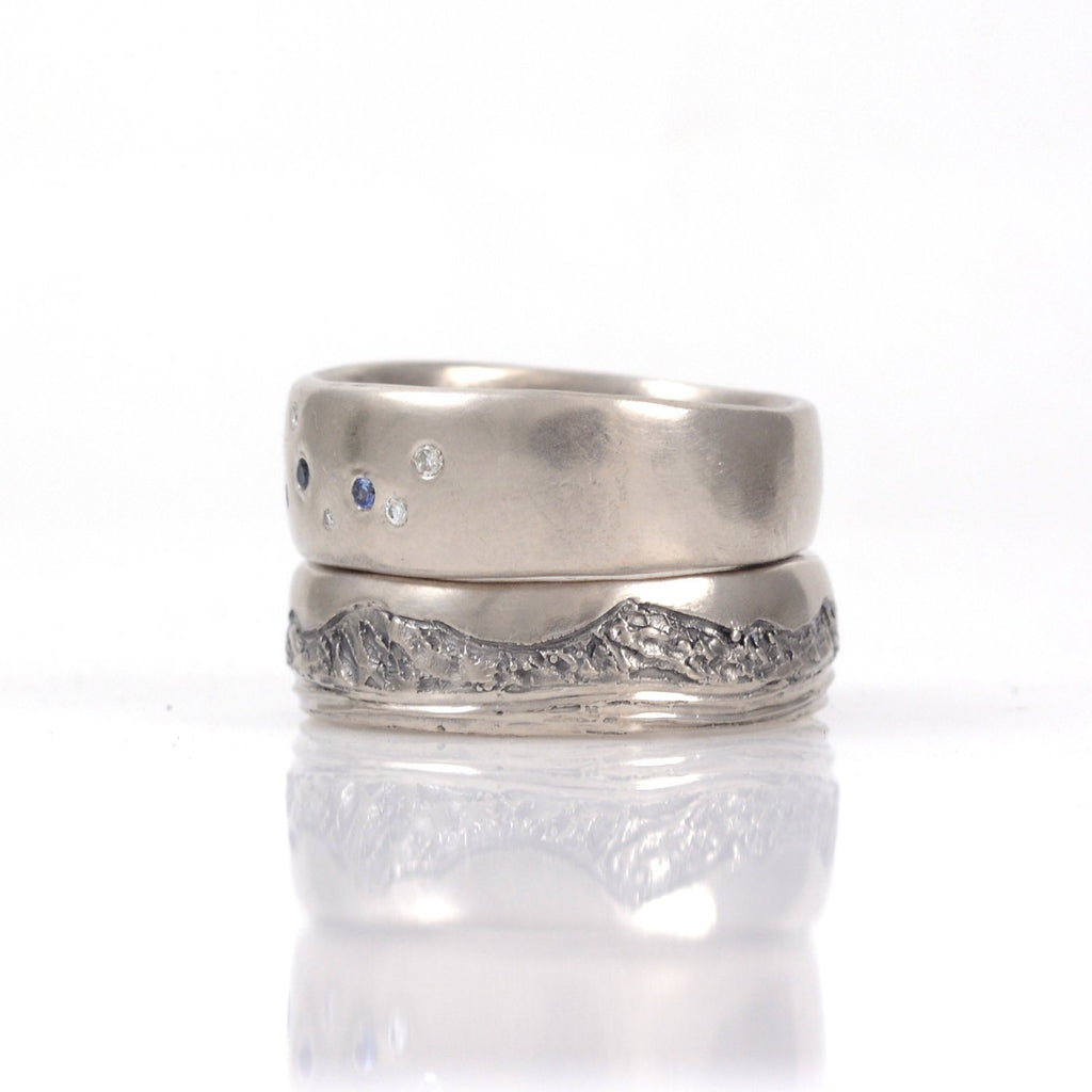 Custom Order Final Payment for Chris - Scattered Star and Mountain and Sea Ring Set - Beth Cyr Handmade Jewelry