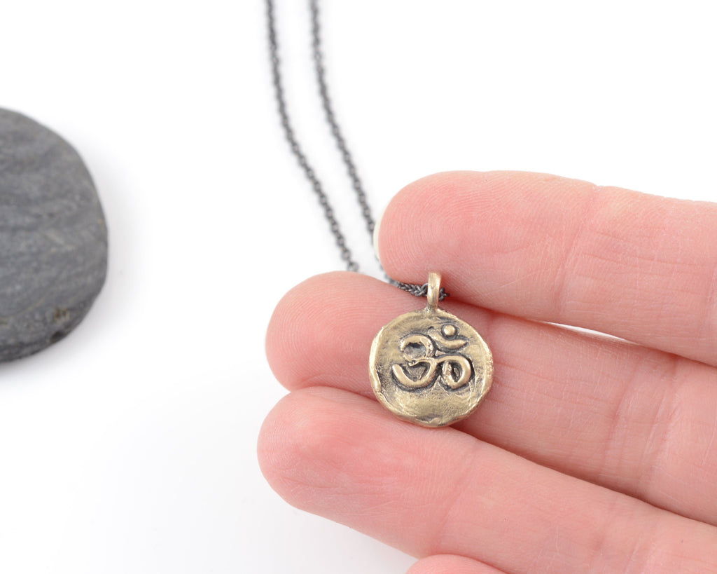 Om Pendant - 14k Yellow Gold - Ready to Ship - Beth Cyr Handmade Jewelry