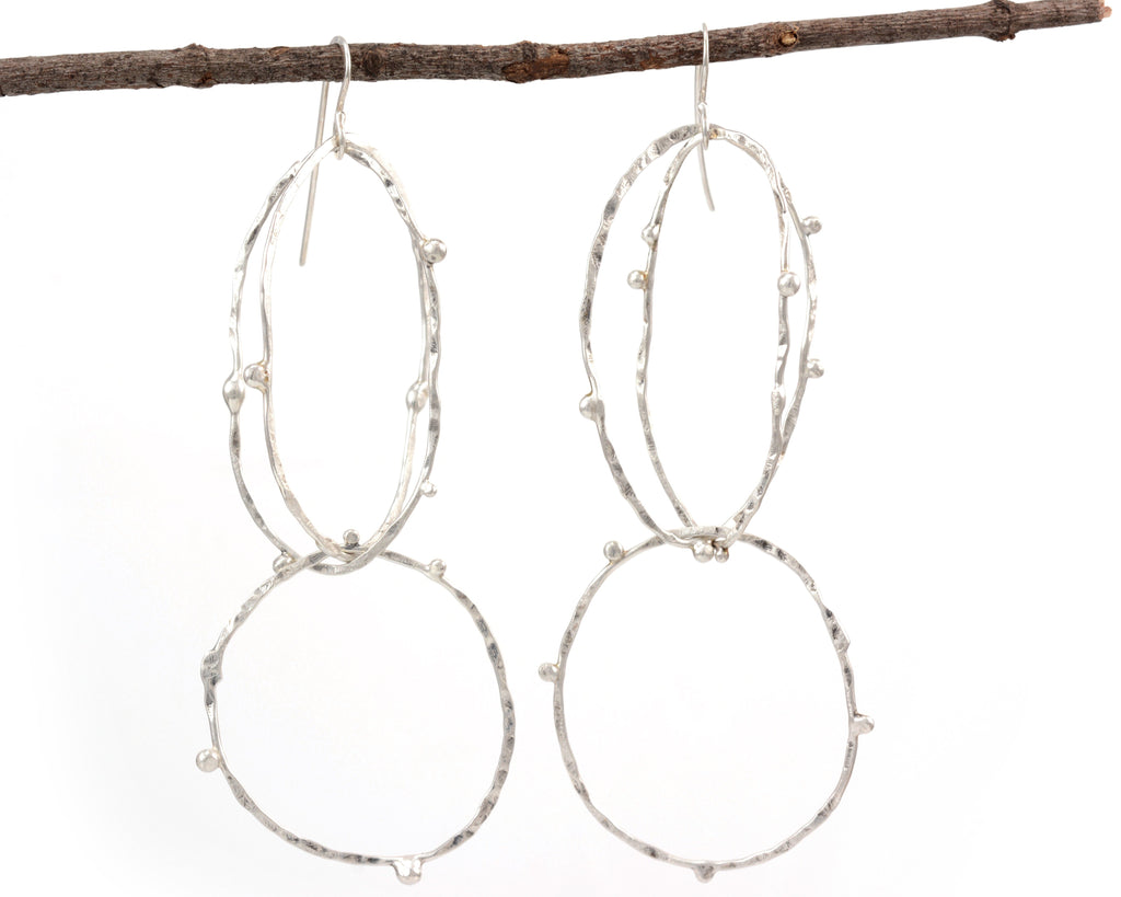 Intersecting Orbit Earrings in Sterling Silver - Ready to Ship - Beth Cyr Handmade Jewelry