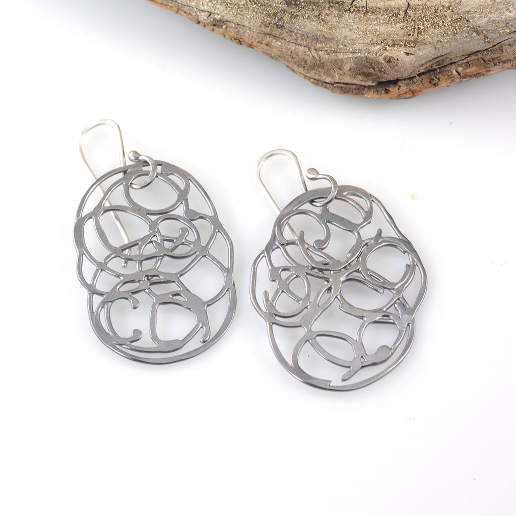Oval Vine Earrings - Size Small - Ready to Ship