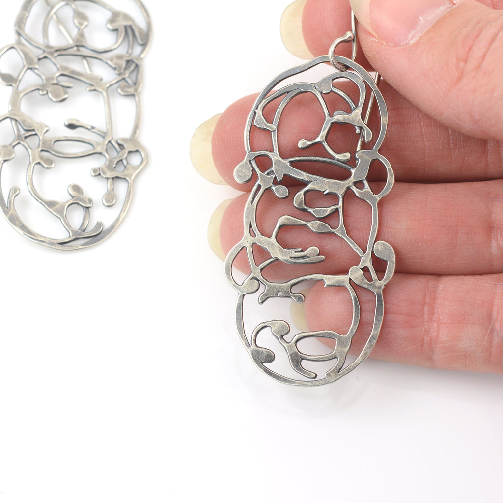 Oval Vine Earrings - Size Medium - Ready to Ship