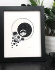 A Portal Through the Stars - Mountains, Trees and Stars - Pen and Ink Drawing Print - Beth Cyr Handmade Jewelry