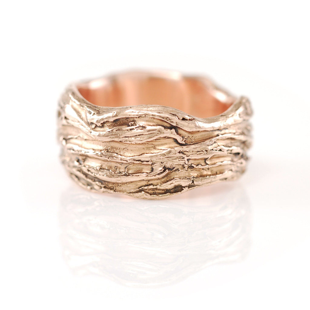 Redwoods Tree Bark Ring - Wide Version - Size 8 - Ready to Ship - Beth Cyr Handmade Jewelry